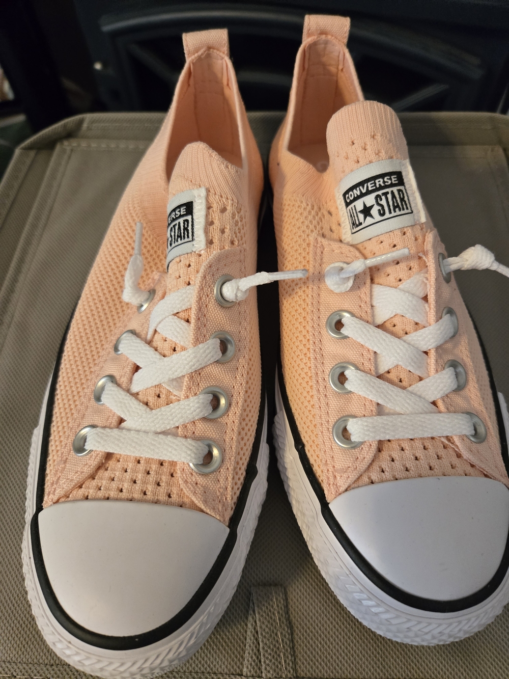 Converse All Star Peach Knit Platform Sneakers - Picture 2 of 3